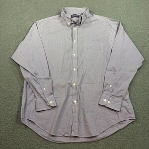 Roundtree‎ & Yorke Shirt Mens L Purple Micro Check Button Down GNRCR09WHT25